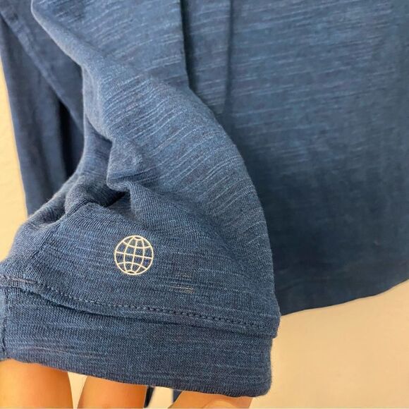 Adidas Woman’s Essentials Slub 1/4 Button blue lightweight Hoodie -XL NWT - Picture 11 of 11